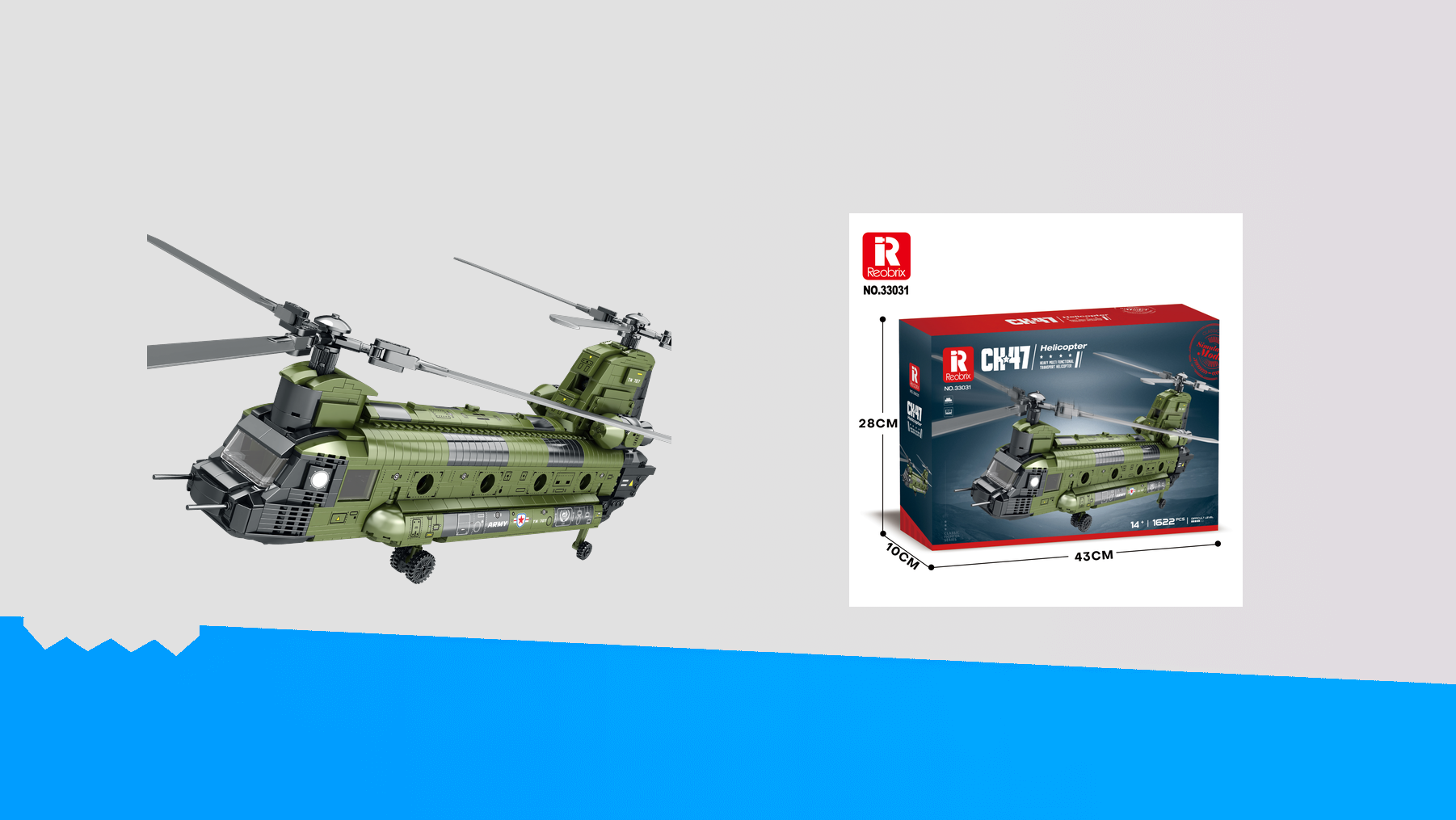 Unleash Your Creativity with the Reobrix CH-47 Heavy Multifunctional Transport Helicopter!