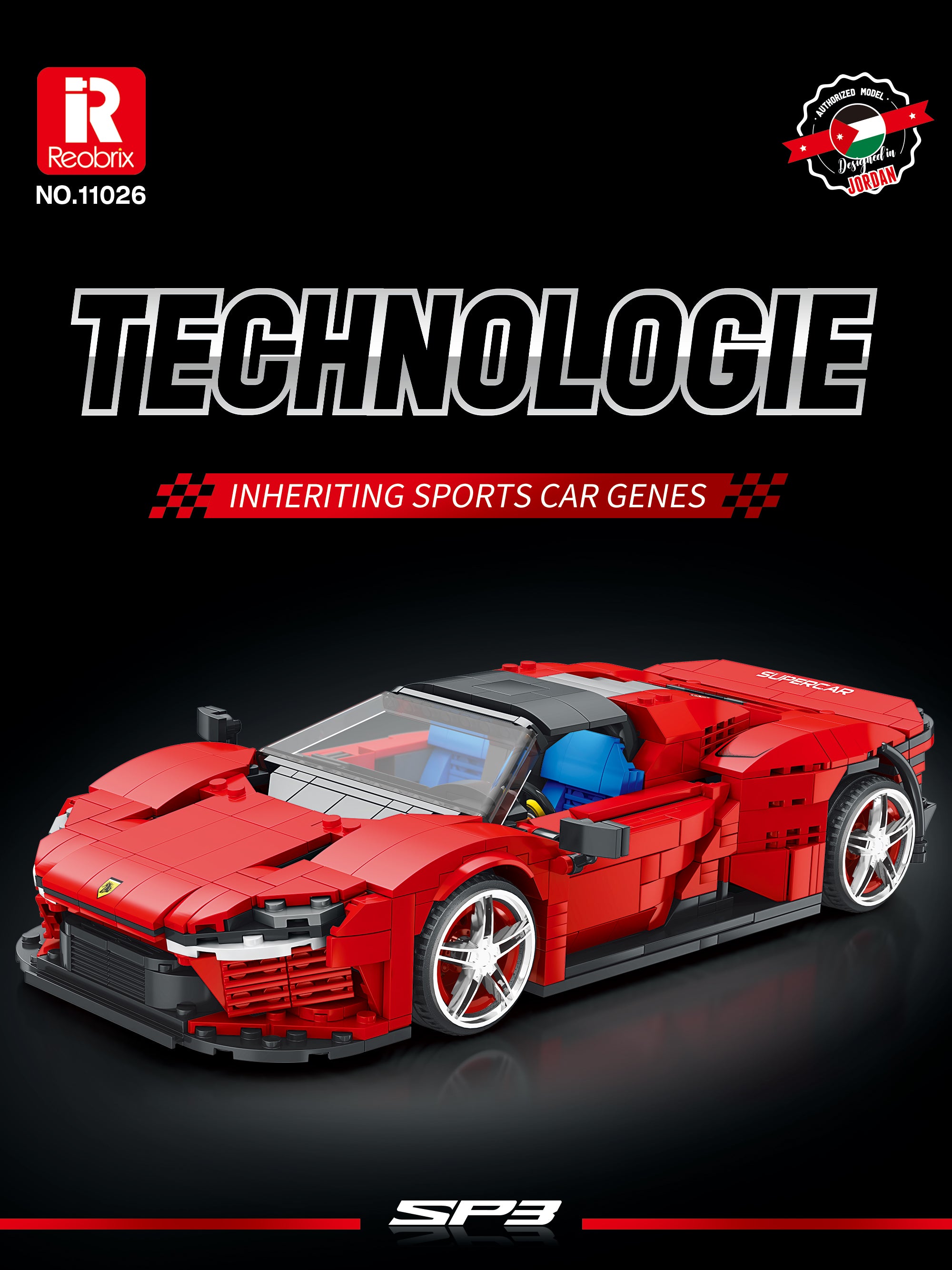 Reobrix 1:16 Fourteen-Grid Supercar Daytona Sp3 - Static Version