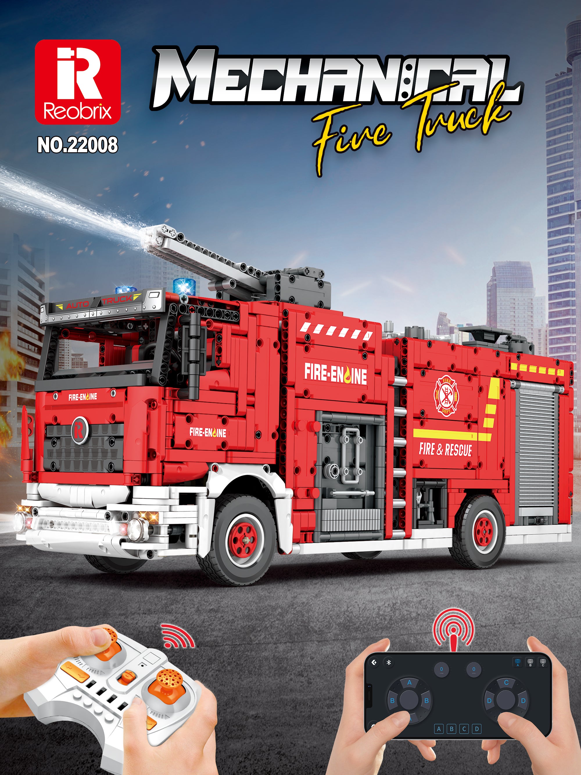 Reobrix Water Cannon Fire Truck - Dynamic Version