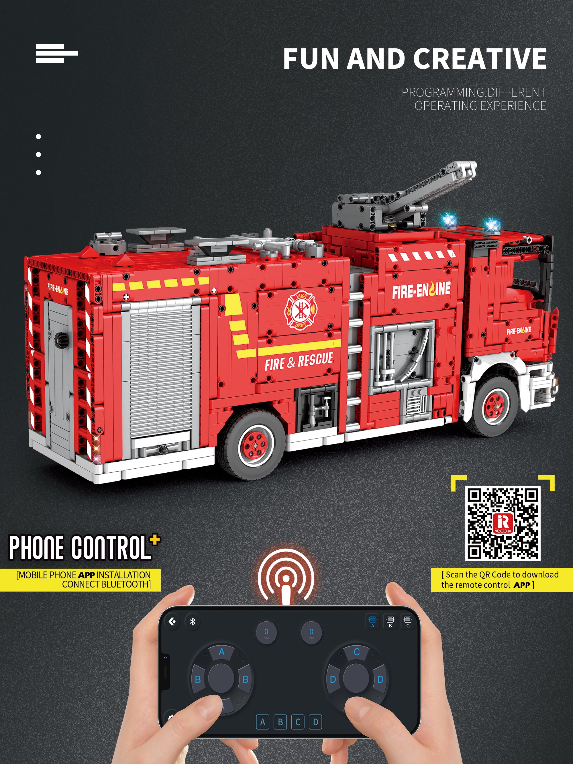 Reobrix Water Cannon Fire Truck - Dynamic Version