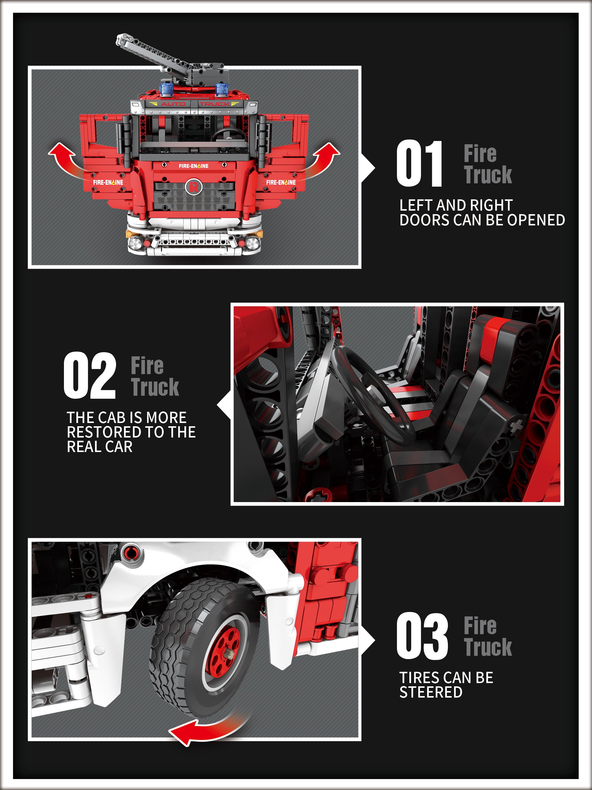 Reobrix Water Cannon Fire Truck - Dynamic Version